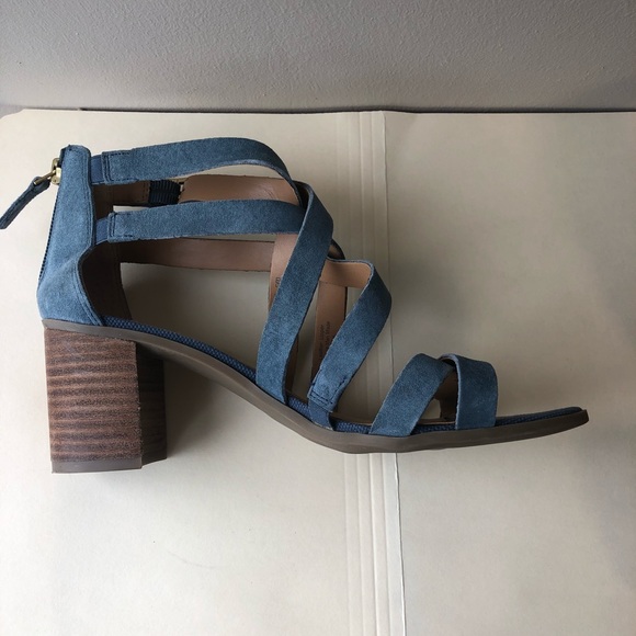 Franco Sarto Blue Suede Strappy Sandals - Picture 2 of 8